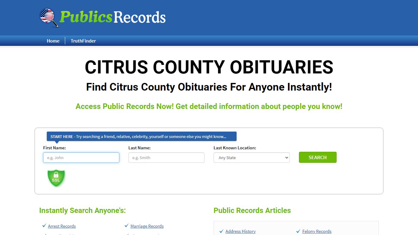 Find Citrus County Obituaries For Anyone Instantly!