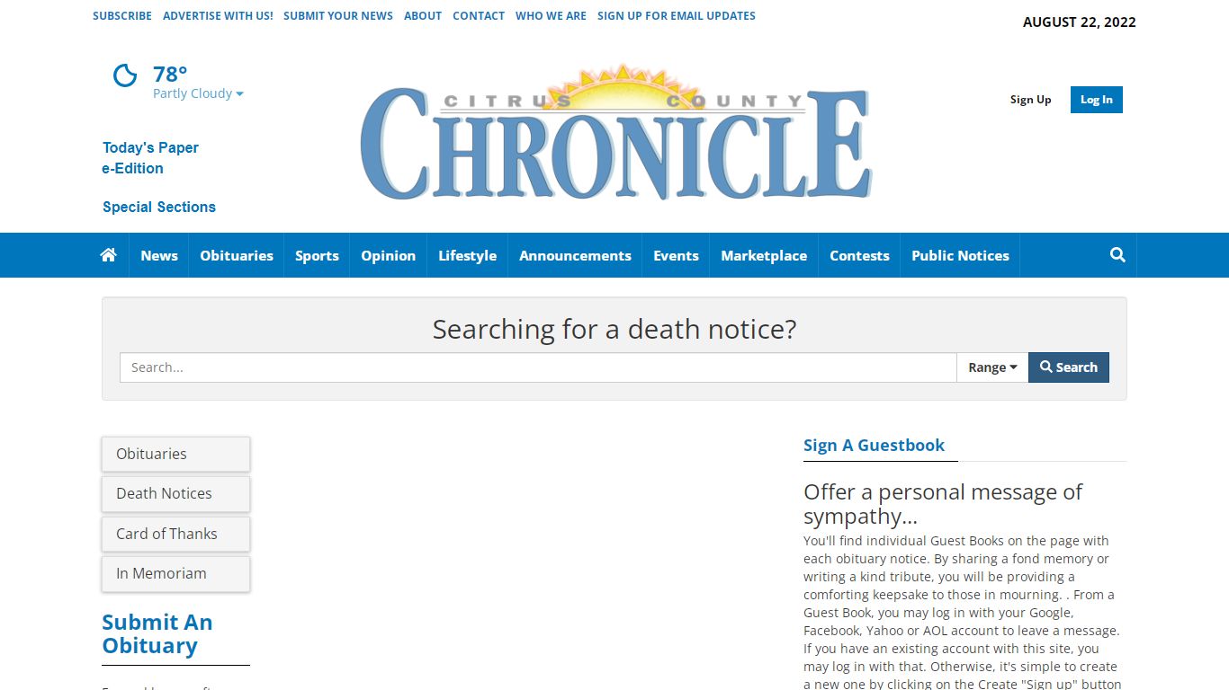 Death Notices | chronicleonline.com